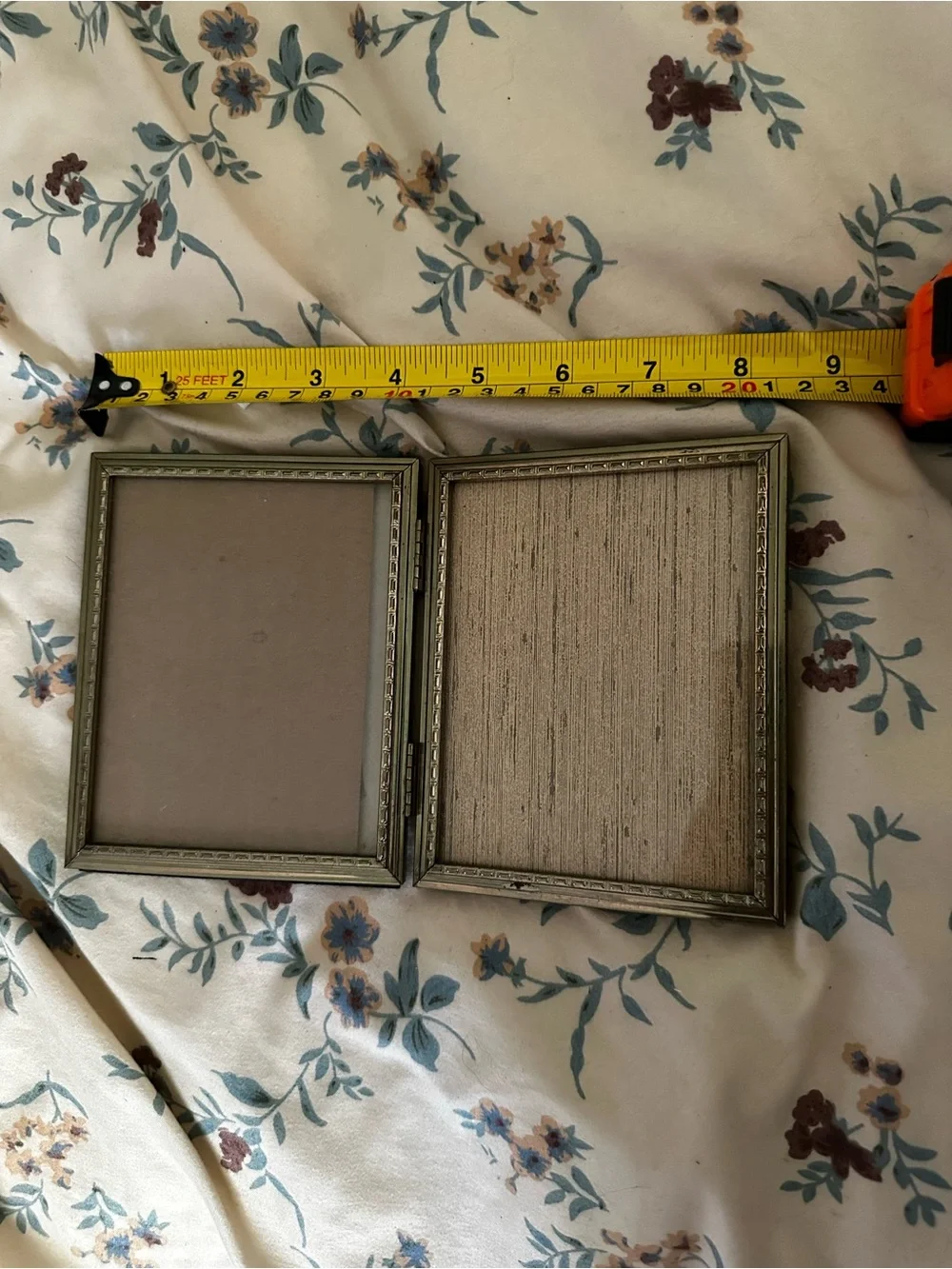 Vintage Double Pocket Picture Frame - Antique Gold